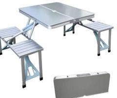 Portable camping table with seats - 2